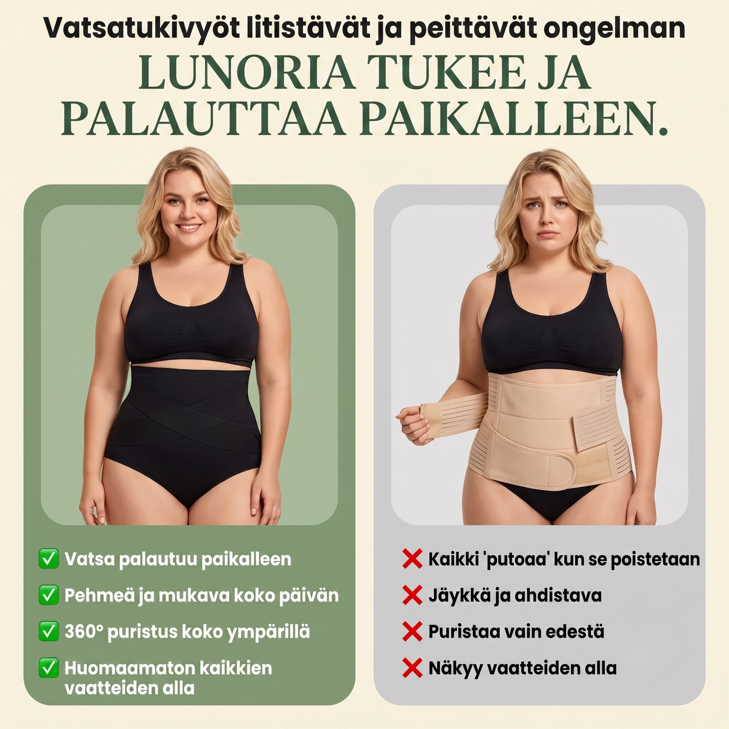 Synnytyksen jälkeiset alushousut — 360° kompressio